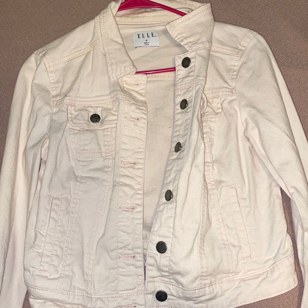 elle baby pink jeans jacket
